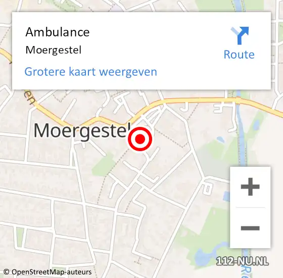 Locatie op kaart van de 112 melding: Ambulance Moergestel op 8 april 2021 15:11