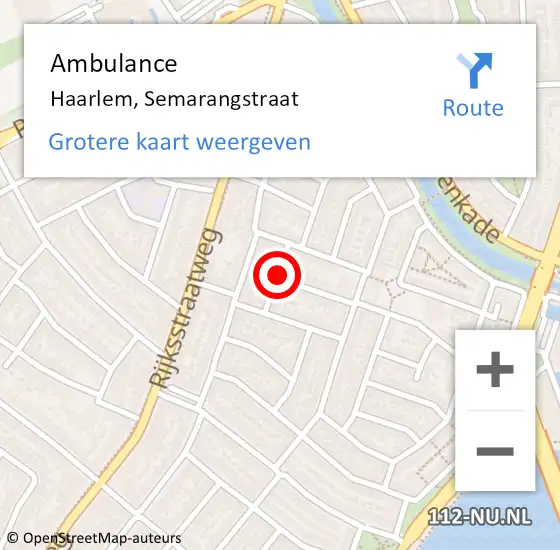 Locatie op kaart van de 112 melding: Ambulance Haarlem, Semarangstraat op 8 april 2021 16:04