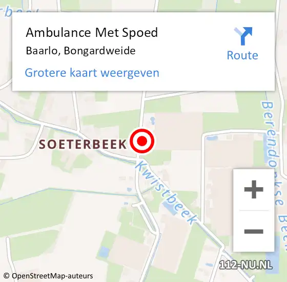 Locatie op kaart van de 112 melding: Ambulance Met Spoed Naar Baarlo, Bongardweide op 7 juni 2014 10:05