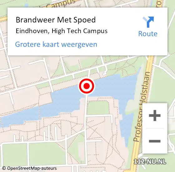 Locatie op kaart van de 112 melding: Brandweer Met Spoed Naar Eindhoven, High Tech Campus op 8 april 2021 18:51