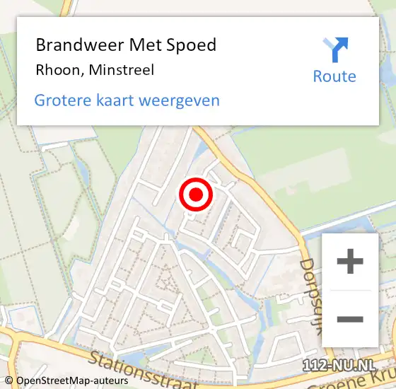 Locatie op kaart van de 112 melding: Brandweer Met Spoed Naar Rhoon, Minstreel op 8 april 2021 20:11