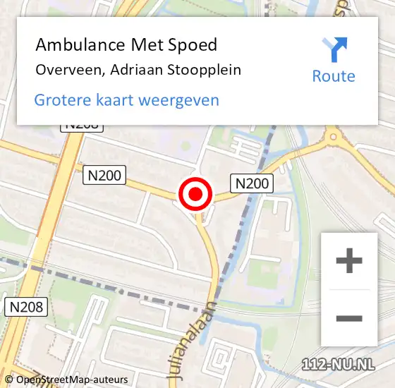 Locatie op kaart van de 112 melding: Ambulance Met Spoed Naar Overveen, Adriaan Stoopplein op 8 april 2021 23:43