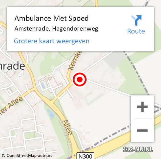 Locatie op kaart van de 112 melding: Ambulance Met Spoed Naar Amstenrade, Hagendorenweg op 7 juni 2014 10:55