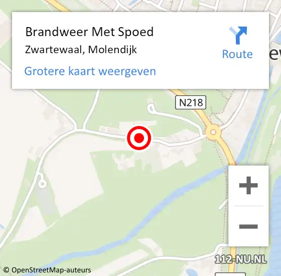 Locatie op kaart van de 112 melding: Brandweer Met Spoed Naar Zwartewaal, Molendijk op 9 april 2021 11:06