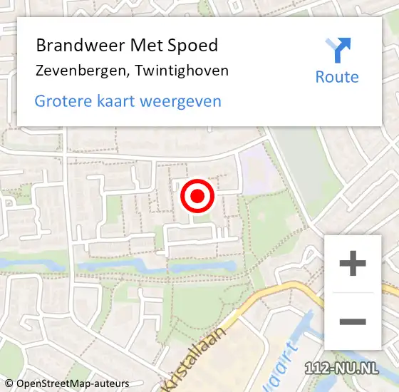 Locatie op kaart van de 112 melding: Brandweer Met Spoed Naar Zevenbergen, Twintighoven op 9 april 2021 11:54