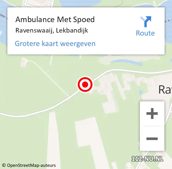 Locatie op kaart van de 112 melding: Ambulance Met Spoed Naar Ravenswaaij, Lekbandijk op 9 april 2021 11:59