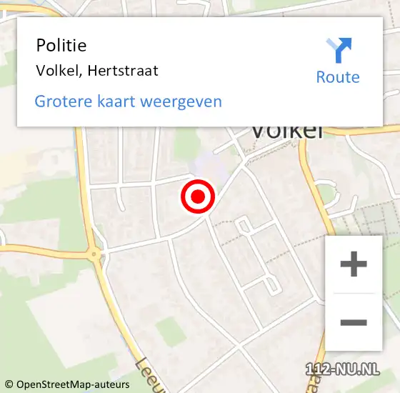 Locatie op kaart van de 112 melding: Politie Volkel, Hertstraat op 9 april 2021 14:55