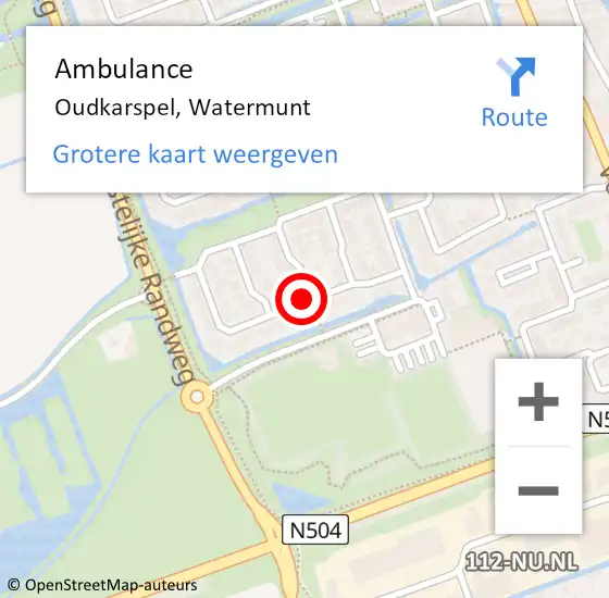 Locatie op kaart van de 112 melding: Ambulance Oudkarspel, Watermunt op 9 april 2021 16:21