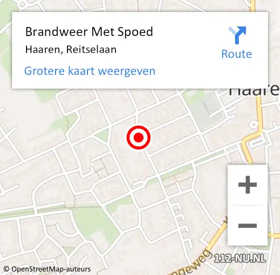 Locatie op kaart van de 112 melding: Brandweer Met Spoed Naar Haaren, Reitselaan op 9 april 2021 16:27