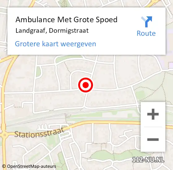 Locatie op kaart van de 112 melding: Ambulance Met Grote Spoed Naar Landgraaf, Dormigstraat op 7 juni 2014 11:49