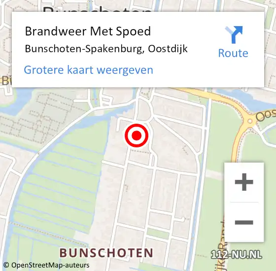 Locatie op kaart van de 112 melding: Brandweer Met Spoed Naar Bunschoten-Spakenburg, Oostdijk op 9 april 2021 16:46