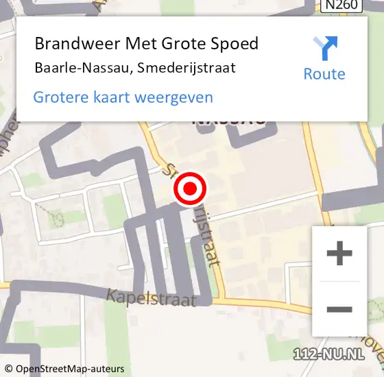 Locatie op kaart van de 112 melding: Brandweer Met Grote Spoed Naar Baarle-Nassau, Smederijstraat op 9 april 2021 17:46