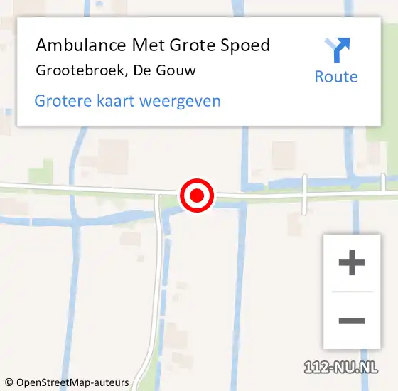 Locatie op kaart van de 112 melding: Ambulance Met Grote Spoed Naar Grootebroek, De Gouw op 9 april 2021 21:16