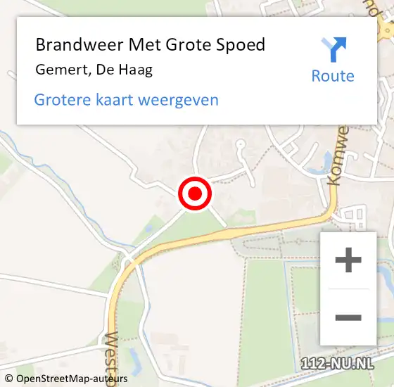 Locatie op kaart van de 112 melding: Brandweer Met Grote Spoed Naar Gemert, De Haag op 9 april 2021 21:27