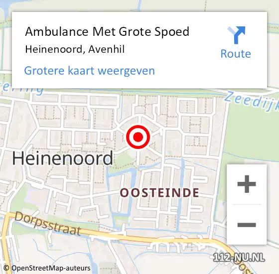 Locatie op kaart van de 112 melding: Ambulance Met Grote Spoed Naar Heinenoord, Avenhil op 9 april 2021 22:48