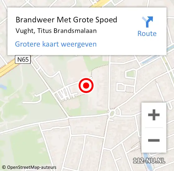 Locatie op kaart van de 112 melding: Brandweer Met Grote Spoed Naar Vught, Titus Brandsmalaan op 10 april 2021 01:35