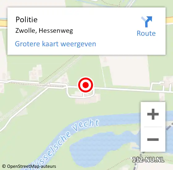 Locatie op kaart van de 112 melding: Politie Zwolle, Hessenweg op 10 april 2021 07:48