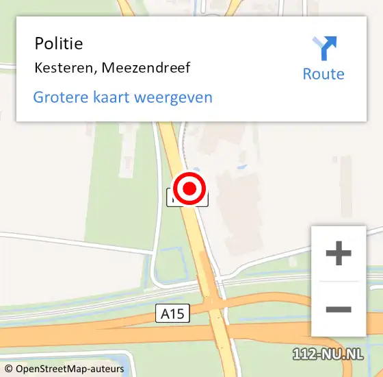 Locatie op kaart van de 112 melding: Politie Kesteren, Meezendreef op 10 april 2021 10:37