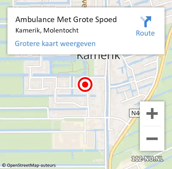 Locatie op kaart van de 112 melding: Ambulance Met Grote Spoed Naar Kamerik, Molentocht op 7 juni 2014 13:08