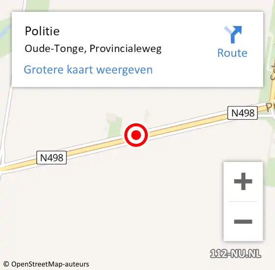 Locatie op kaart van de 112 melding: Politie Oude-Tonge, Provincialeweg op 10 april 2021 14:54