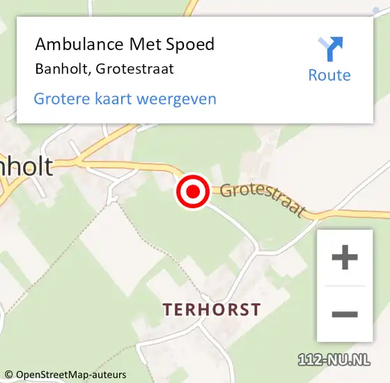 Locatie op kaart van de 112 melding: Ambulance Met Spoed Naar Banholt, Grotestraat op 7 juni 2014 13:23