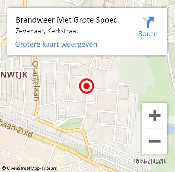 Locatie op kaart van de 112 melding: Brandweer Met Grote Spoed Naar Zevenaar, Kerkstraat op 10 april 2021 16:40