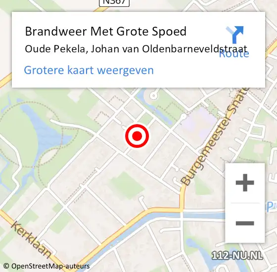 Locatie op kaart van de 112 melding: Brandweer Met Grote Spoed Naar Oude Pekela, Johan van Oldenbarneveldstraat op 10 april 2021 17:07