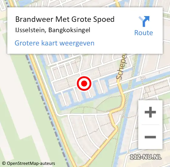 Locatie op kaart van de 112 melding: Brandweer Met Grote Spoed Naar IJsselstein, Bangkoksingel op 10 april 2021 17:14