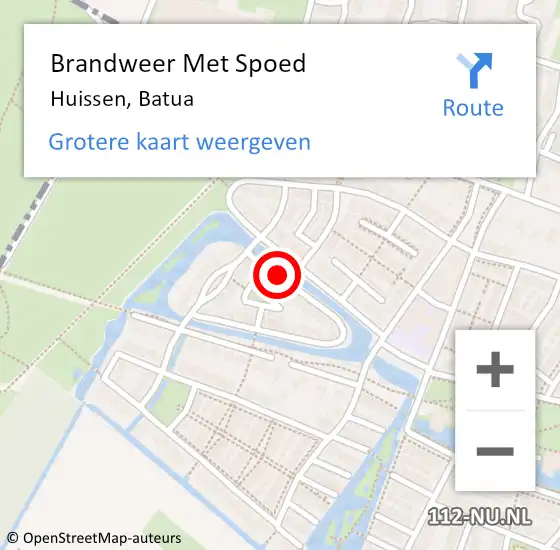 Locatie op kaart van de 112 melding: Brandweer Met Spoed Naar Huissen, Batua op 10 april 2021 18:04