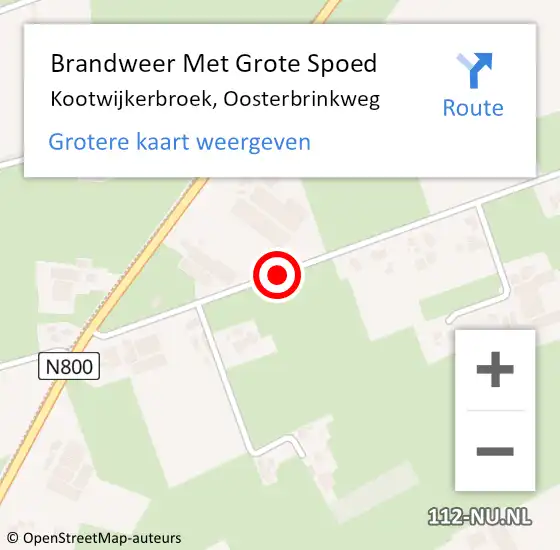 Locatie op kaart van de 112 melding: Brandweer Met Grote Spoed Naar Kootwijkerbroek, Oosterbrinkweg op 10 april 2021 22:42