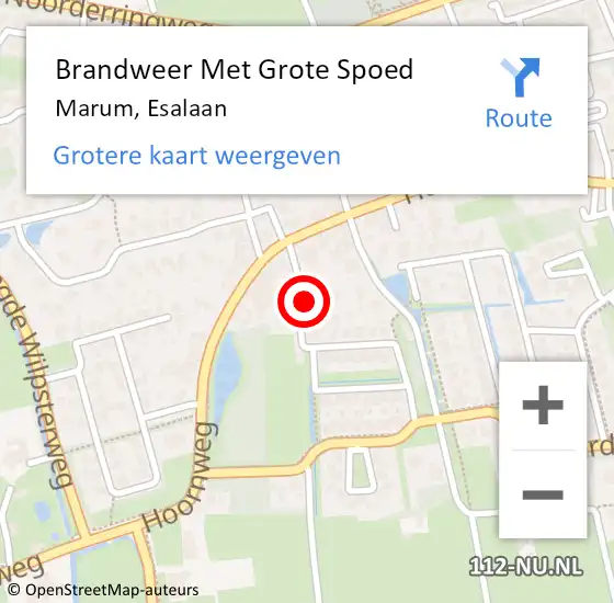 Locatie op kaart van de 112 melding: Brandweer Met Grote Spoed Naar Marum, Esalaan op 11 april 2021 11:37