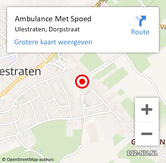 Locatie op kaart van de 112 melding: Ambulance Met Spoed Naar Ulestraten, Dorpstraat op 11 april 2021 11:53