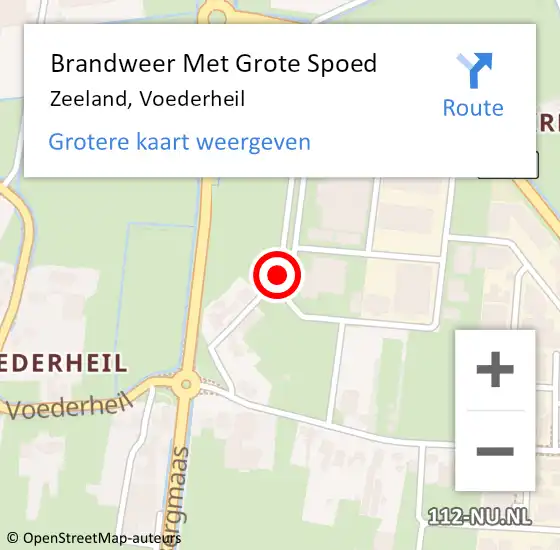 Locatie op kaart van de 112 melding: Brandweer Met Grote Spoed Naar Zeeland, Voederheil op 11 april 2021 12:24