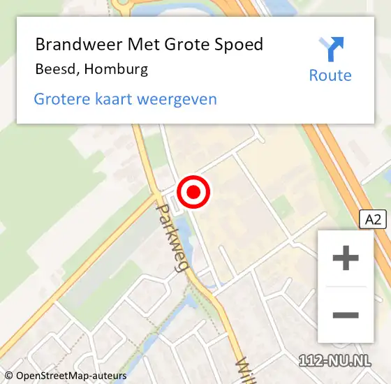 Locatie op kaart van de 112 melding: Brandweer Met Grote Spoed Naar Beesd, Homburg op 7 juni 2014 14:38