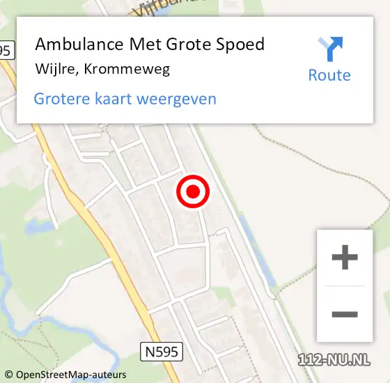 Locatie op kaart van de 112 melding: Ambulance Met Grote Spoed Naar Wijlre, Krommeweg op 11 april 2021 13:29