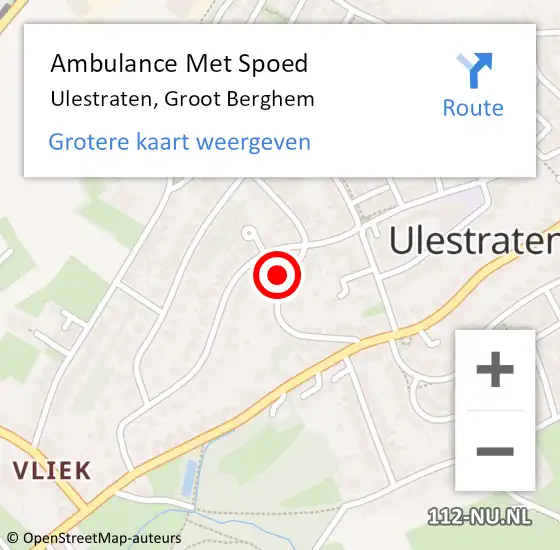 Locatie op kaart van de 112 melding: Ambulance Met Spoed Naar Ulestraten, Groot Berghem op 7 juni 2014 15:00