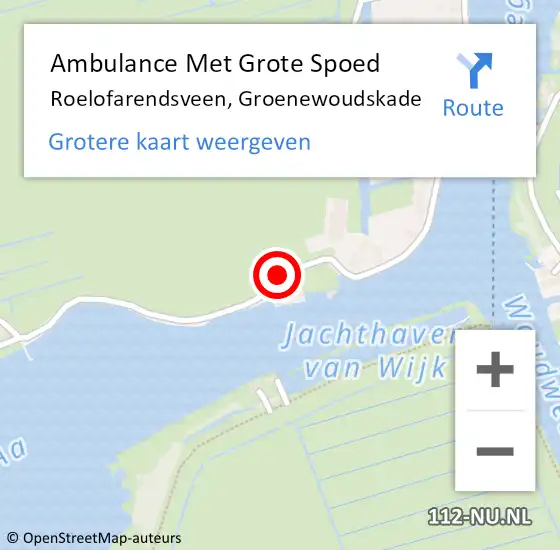 Locatie op kaart van de 112 melding: Ambulance Met Grote Spoed Naar Roelofarendsveen, Groenewoudskade op 11 april 2021 16:36