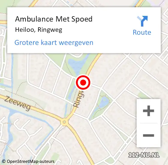 Locatie op kaart van de 112 melding: Ambulance Met Spoed Naar Heiloo, Ringweg op 11 april 2021 17:26