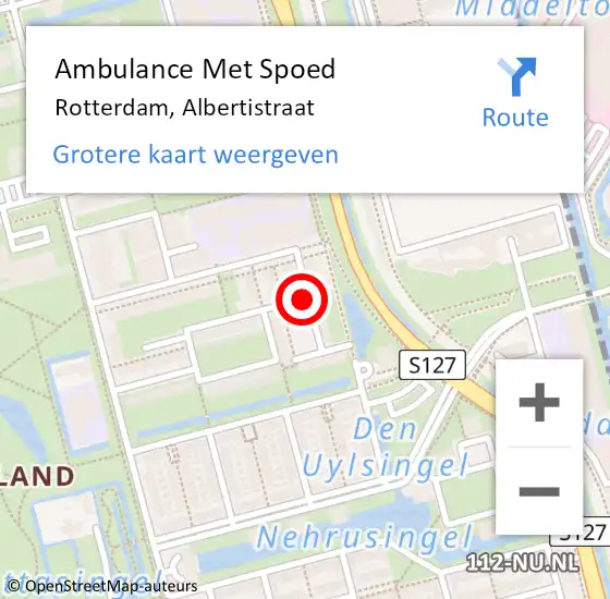 Locatie op kaart van de 112 melding: Ambulance Met Spoed Naar Rotterdam, Albertistraat op 11 april 2021 17:29