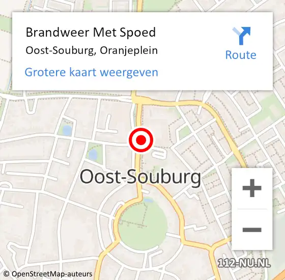 Locatie op kaart van de 112 melding: Brandweer Met Spoed Naar Oost-Souburg, Oranjeplein op 11 april 2021 18:10