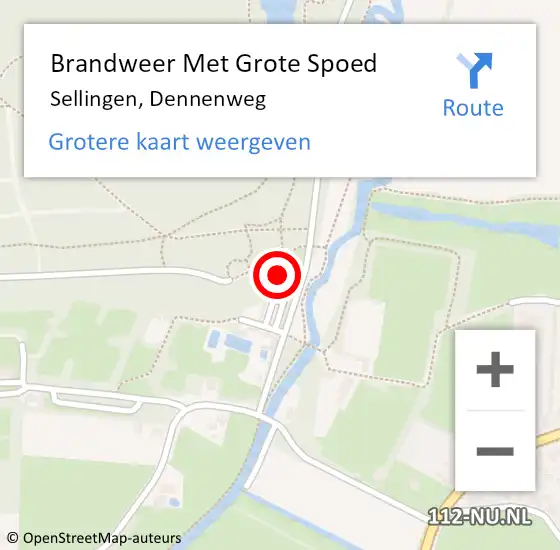 Locatie op kaart van de 112 melding: Brandweer Met Grote Spoed Naar Sellingen, Dennenweg op 7 juni 2014 15:06