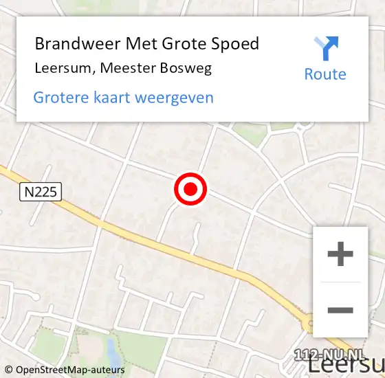 Locatie op kaart van de 112 melding: Brandweer Met Grote Spoed Naar Leersum, Meester Bosweg op 11 april 2021 18:56