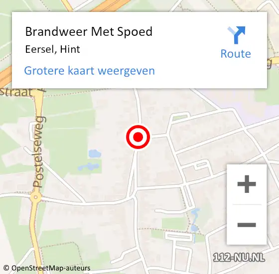 Locatie op kaart van de 112 melding: Brandweer Met Spoed Naar Eersel, Hint op 11 april 2021 18:57