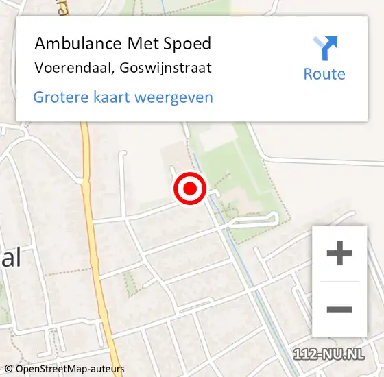 Locatie op kaart van de 112 melding: Ambulance Met Spoed Naar Voerendaal, Goswijnstraat op 7 juni 2014 15:12