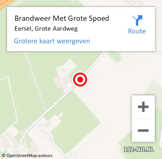 Locatie op kaart van de 112 melding: Brandweer Met Grote Spoed Naar Eersel, Grote Aardweg op 11 april 2021 19:35