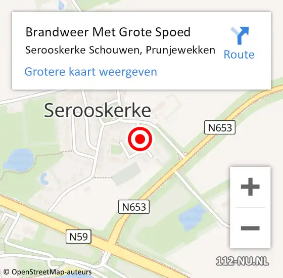 Locatie op kaart van de 112 melding: Brandweer Met Grote Spoed Naar Serooskerke Schouwen, Prunjewekken op 11 april 2021 19:48