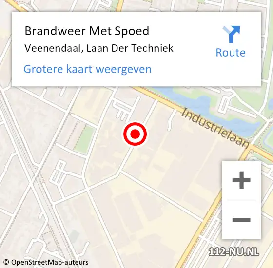 Locatie op kaart van de 112 melding: Brandweer Met Spoed Naar Veenendaal, Laan Der Techniek op 11 april 2021 21:58