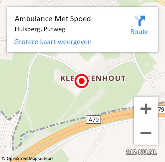 Locatie op kaart van de 112 melding: Ambulance Met Spoed Naar Hulsberg, Putweg op 7 juni 2014 15:25