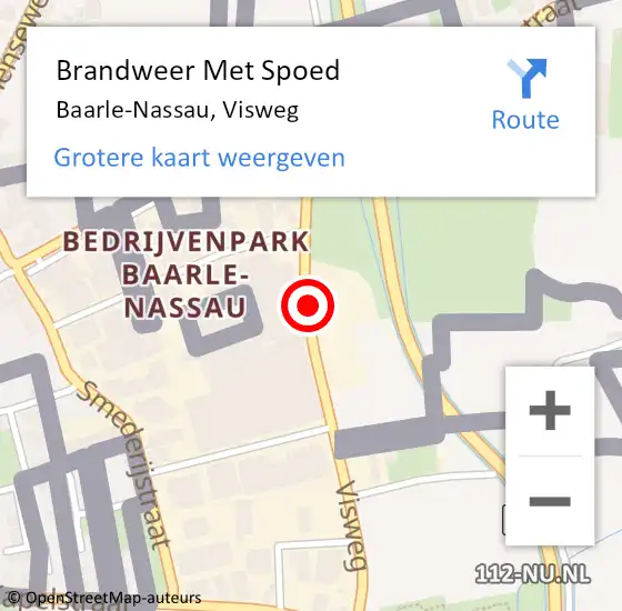 Locatie op kaart van de 112 melding: Brandweer Met Spoed Naar Baarle-Nassau, Visweg op 11 april 2021 23:03