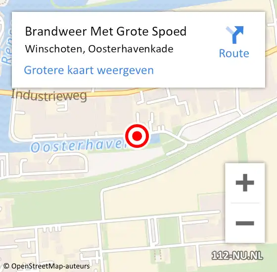Locatie op kaart van de 112 melding: Brandweer Met Grote Spoed Naar Winschoten, Oosterhavenkade op 12 april 2021 03:27